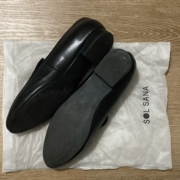 Sol Sana black genuine leather loafers. Size EU41/ US size 10 gently used - Picture 2 of 5